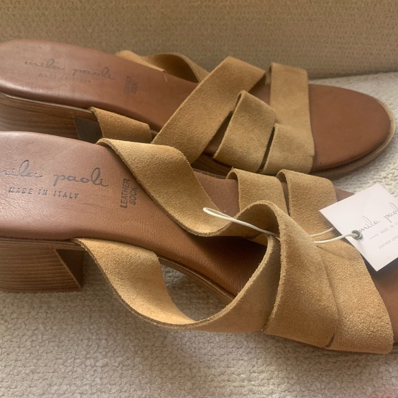 New Mila Paoli Italian Leather Suede Strappy Sandal SZ 9 - Picture 4 of 7